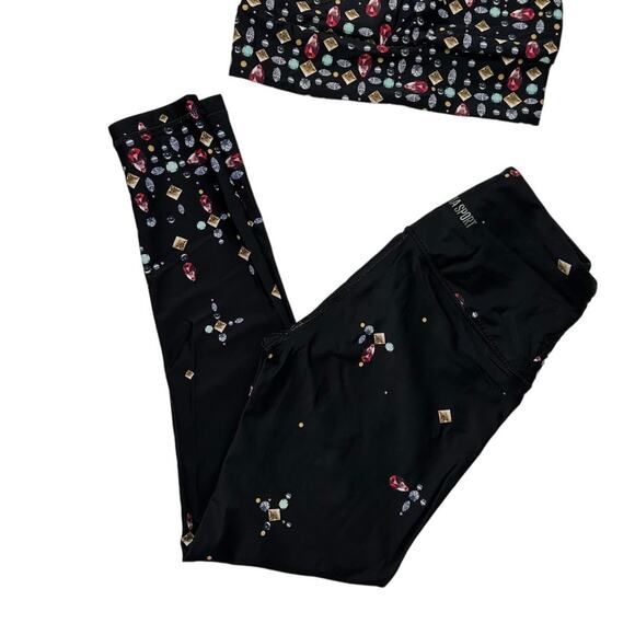 Victoria's Secret Pants - Victoria's Secret Sport Jewel Print Leggings XS Black High Rise Activewear Gym